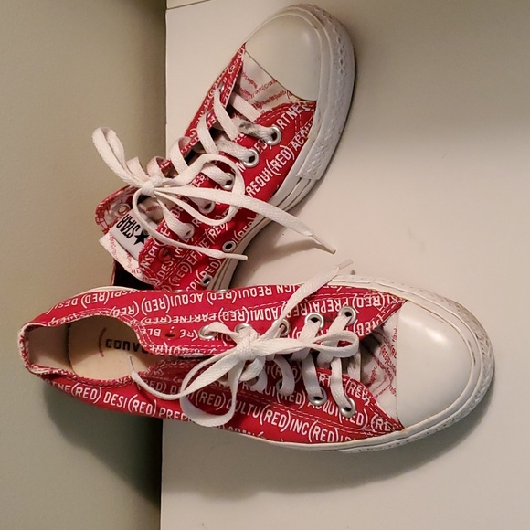 Vintage Converse Product Red low tops. Women's 8 Men's 6 - Picture 2 of 9